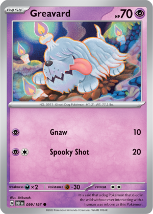 Pokémon TCG Greavard – OBF 099/197 Common Reverse Holofoil – EN