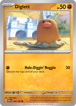 Pokémon TCG Diglett – OBF 103/197 Common Reverse Holofoil – EN