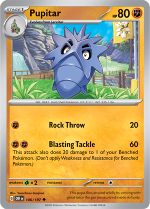 Pokémon TCG Pupitar – OBF 106/197 Uncommon Reverse Holofoil – EN