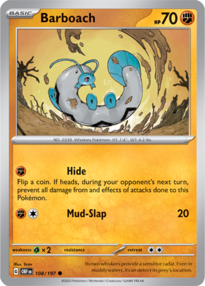 Pokémon TCG Barboach – OBF 108/197 Common Reverse Holofoil – EN