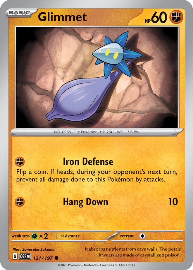 Pokémon TCG Glimmet – OBF 121/197 Common Regular – EN