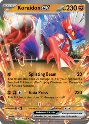 Pokémon TCG Koraidon ex – OBF 124/197 Double Rare Holo – EN