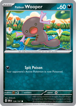 Pokémon TCG Paldean Wooper – OBF 126/197 Common Reverse Holofoil – EN