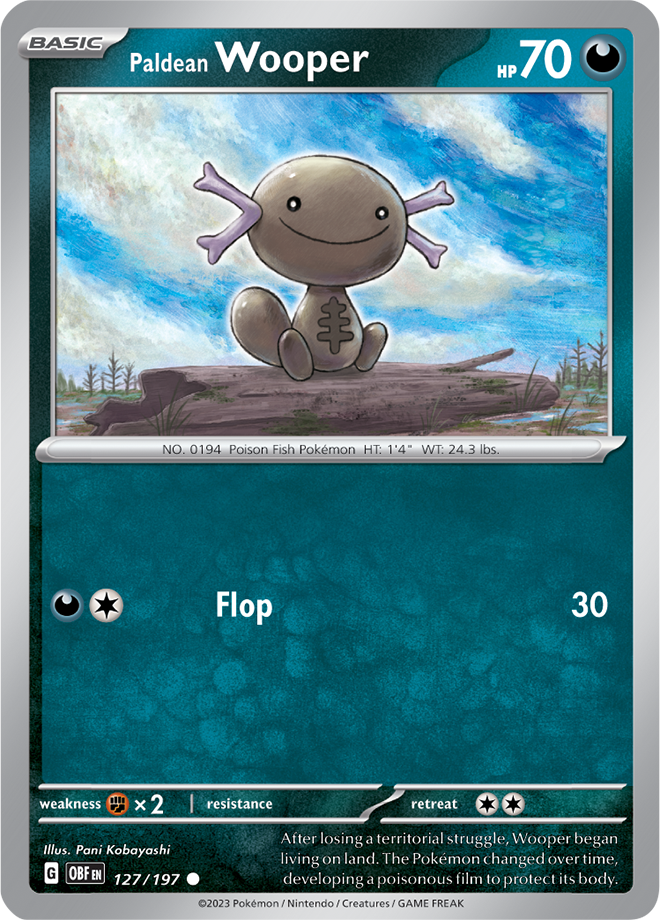 Pokémon TCG Paldean Wooper – OBF 127/197 Common Reverse Holofoil – EN