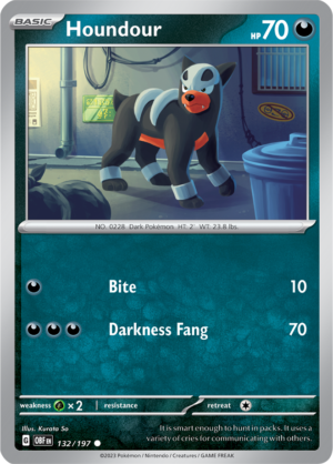 Pokémon TCG Houndour – OBF 132/197 Common Reverse Holofoil – EN