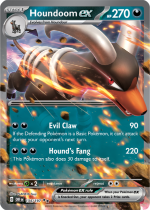 Pokémon TCG Houndoom ex – OBF 134/197 Double Rare Holo – EN