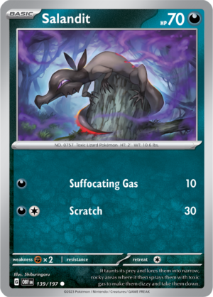 Pokémon TCG Salandit – OBF 139/197 Common Reverse Holofoil – EN