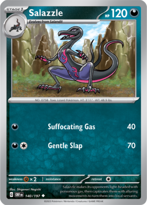 Pokémon TCG Salazzle – OBF 140/197 Uncommon Reverse Holofoil – EN