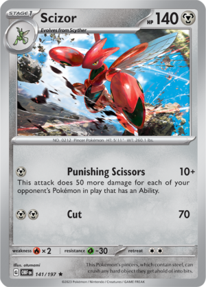Pokémon TCG Scizor – OBF 141/197 Rare Reverse Holofoil – EN