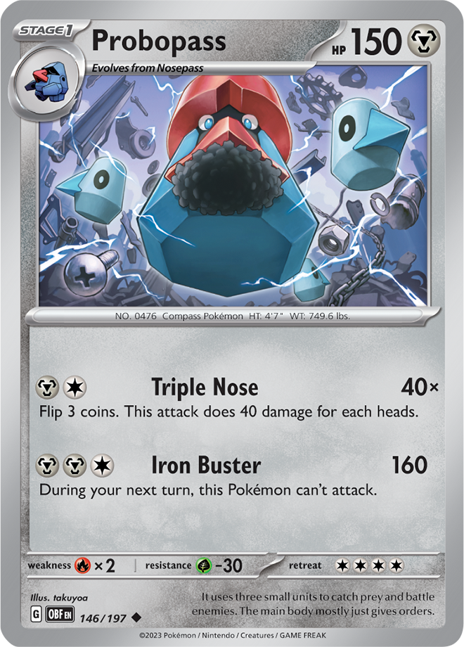 Pokémon TCG Probopass – OBF 146/197 Uncommon Reverse Holofoil – EN