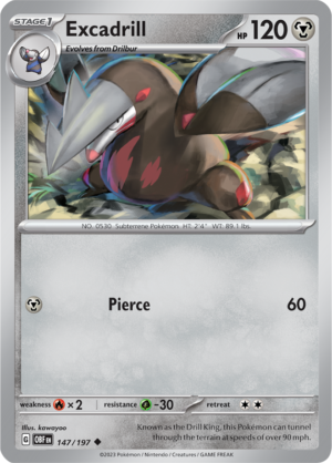 Pokémon TCG Excadrill – OBF 147/197 Uncommon Regular – EN