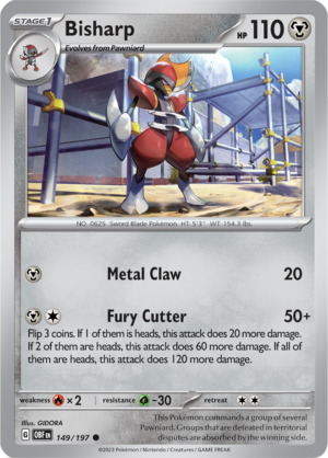 Pokémon TCG Bisharp – OBF 149/197 Common Regular – EN