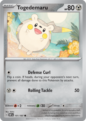 Pokémon TCG Togedemaru – OBF 151/197 Common Regular – EN