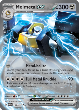 Pokémon TCG Melmetal ex – OBF 153/197 Double Rare Holo – EN