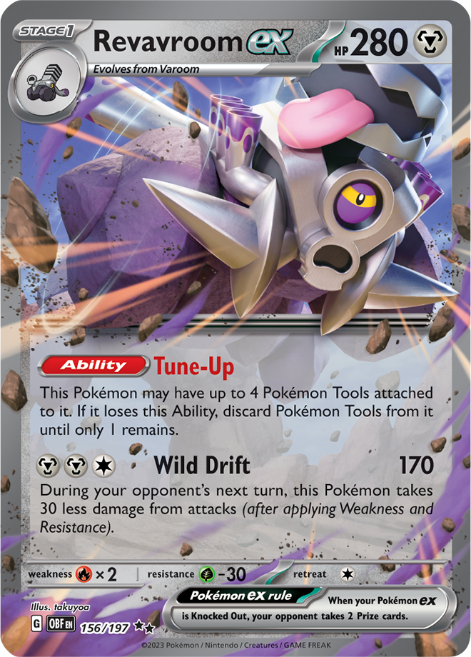 Pokémon TCG Revavroom ex – OBF 156/197 Double Rare Holo – EN