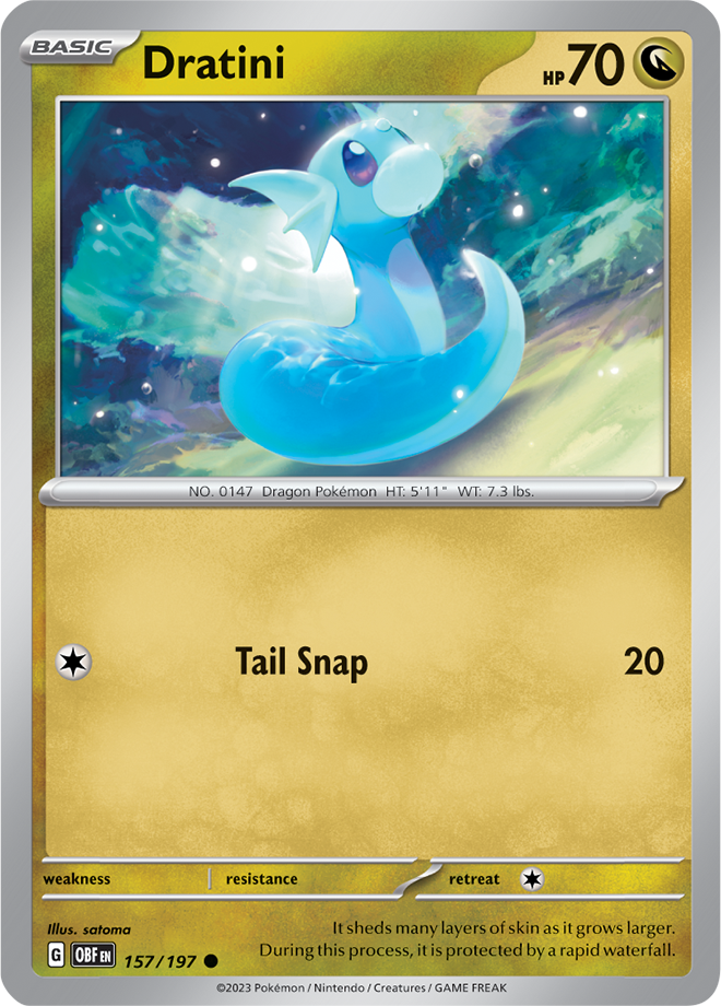 Pokémon TCG Dratini – OBF 157/197 Common Reverse Holofoil – EN
