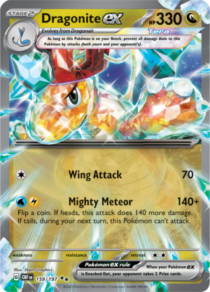 Pokémon TCG Dragonite ex – OBF 159/197 Double Rare Holo – EN