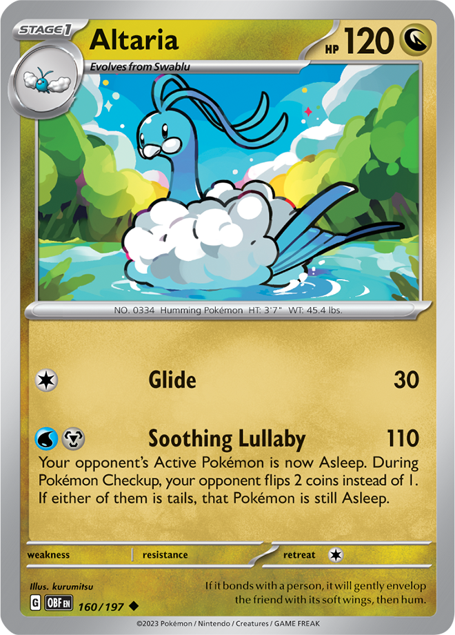 Pokémon TCG Altaria – OBF 160/197 Uncommon Regular – EN