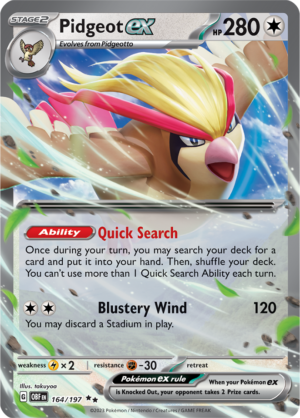 Pokémon TCG Pidgeot ex – OBF 164/197 Double Rare Holo – EN