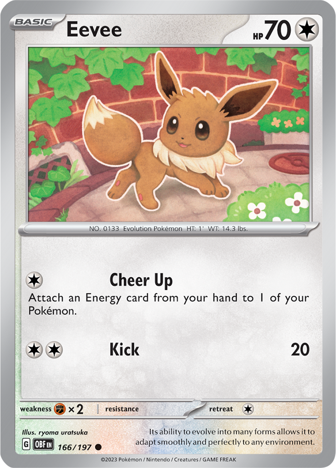 Pokémon TCG Eevee – OBF 166/197 Common Regular – EN