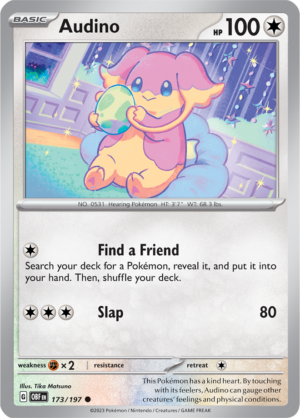 Pokémon TCG Audino – OBF 173/197 Common Reverse Holofoil – EN