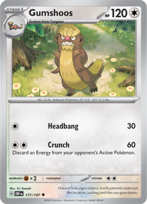 Pokémon TCG Gumshoos – OBF 177/197 Uncommon Reverse Holofoil – EN