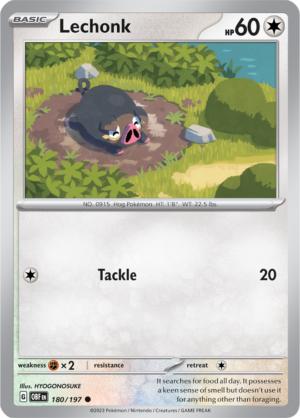 Pokémon TCG Lechonk – OBF 180/197 Common Reverse Holofoil – EN
