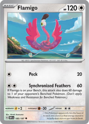 Pokémon TCG Flamigo – OBF 185/197 Uncommon Reverse Holofoil – EN