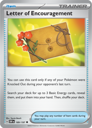 Pokémon TCG Letter of Encouragement – OBF 189/197 Uncommon Reverse Holofoil – EN