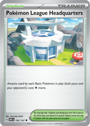 Pokémon TCG Pokémon League Headquarters – OBF 192/197 Uncommon Reverse Holofoil – EN