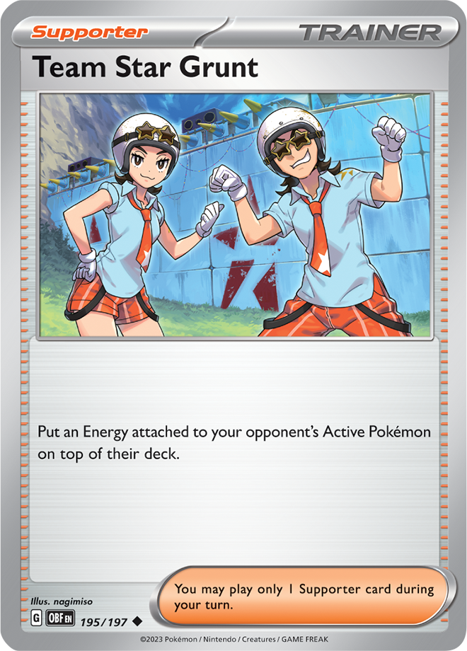 Pokémon TCG Team Star Grunt – OBF 195/197 Uncommon Regular – EN