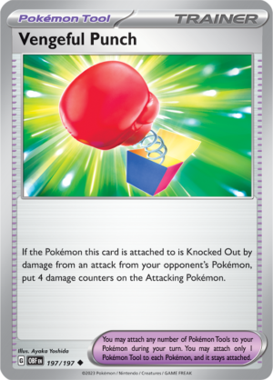 Pokémon TCG Vengeful Punch – OBF 197/197 Uncommon Reverse Holofoil – EN