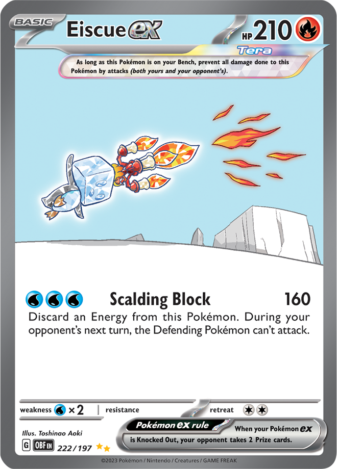 Pokémon TCG Eiscue ex – OBF 222/197 Special Illustration Rare Holo – EN