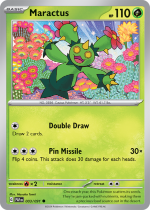Pokémon TCG Maractus – PAF 003/091 Common Reverse Holofoil – EN