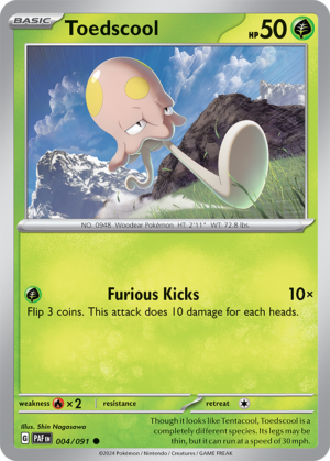Pokémon TCG Toedscool – PAF 004/091 Common Reverse Holofoil – EN