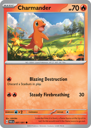 Pokémon TCG Charmander – PAF 007/091 Common Reverse Holofoil – EN