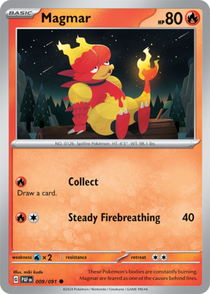 Pokémon TCG Magmar – PAF 009/091 Common Reverse Holofoil – EN