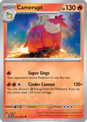 Pokémon TCG Camerupt – PAF 012/091 Uncommon Reverse Holofoil – EN