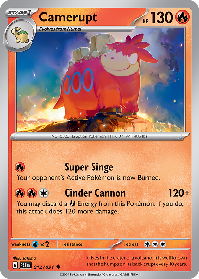 Pokémon TCG Camerupt – PAF 012/091 Uncommon Regular – EN