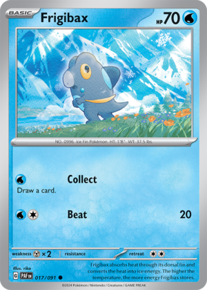 Pokémon TCG Frigibax – PAF 017/091 Common Reverse Holofoil – EN