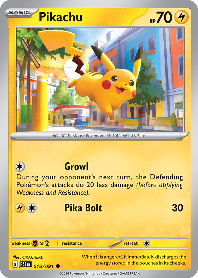 Pokémon TCG Pikachu – PAF 018/091 Common Regular – EN
