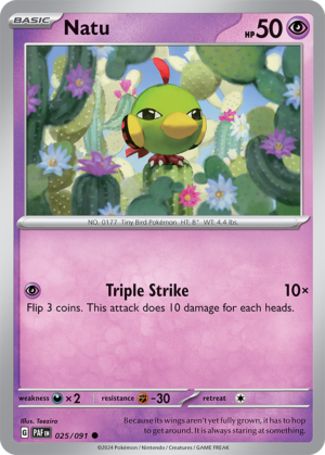 Pokémon TCG Natu – PAF 025/091 Common Reverse Holofoil – EN