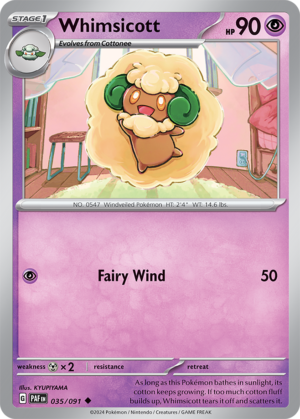 Pokémon TCG Whimsicott – PAF 035/091 Uncommon Reverse Holofoil – EN