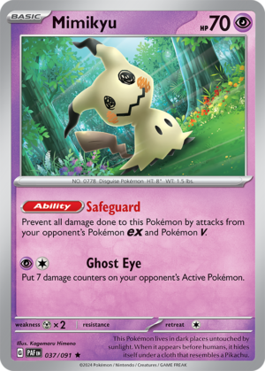 Pokémon TCG Mimikyu – PAF 037/091 Rare Reverse Holofoil – EN