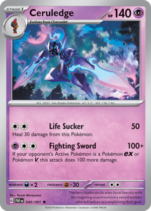 Pokémon TCG Ceruledge – PAF 040/091 Rare Holo – EN