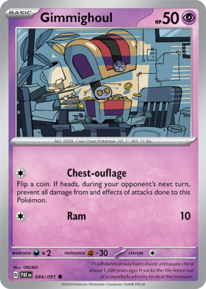 Pokémon TCG Gimmighoul – PAF 044/091 Common Regular – EN