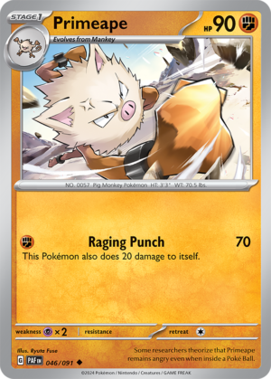 Pokémon TCG Primeape – PAF 046/091 Uncommon Regular – EN