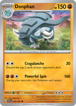 Pokémon TCG Donphan – PAF 049/091 Uncommon Regular – EN