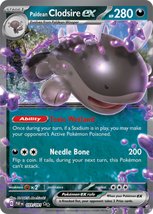 Pokémon TCG Paldean Clodsire ex – PAF 059/091 Double Rare Holo – EN