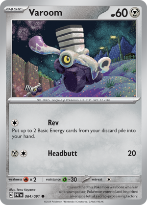 Pokémon TCG Varoom – PAF 064/091 Common Reverse Holofoil – EN